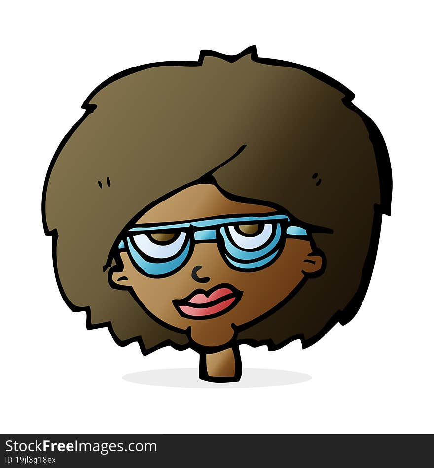 cartoon woman wearing spectacles