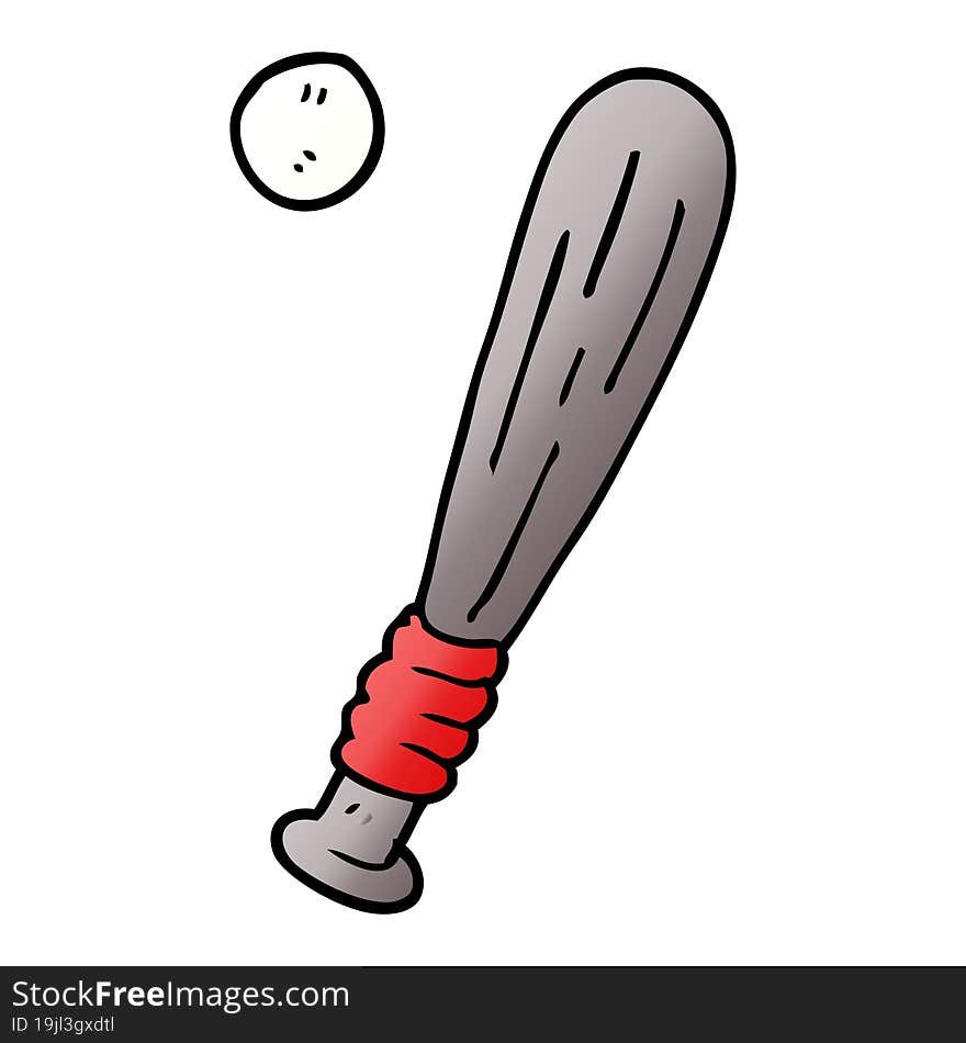 cartoon doodle baseball bat