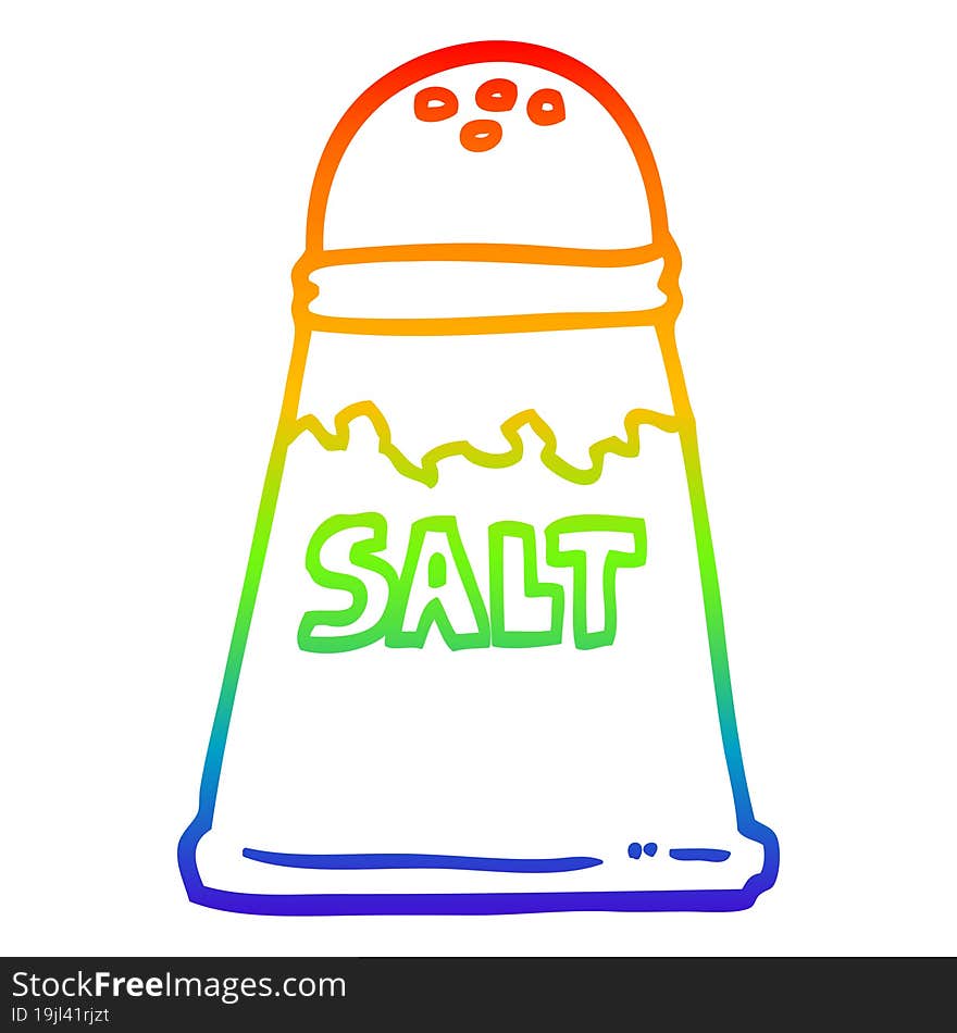 rainbow gradient line drawing cartoon salt shaker