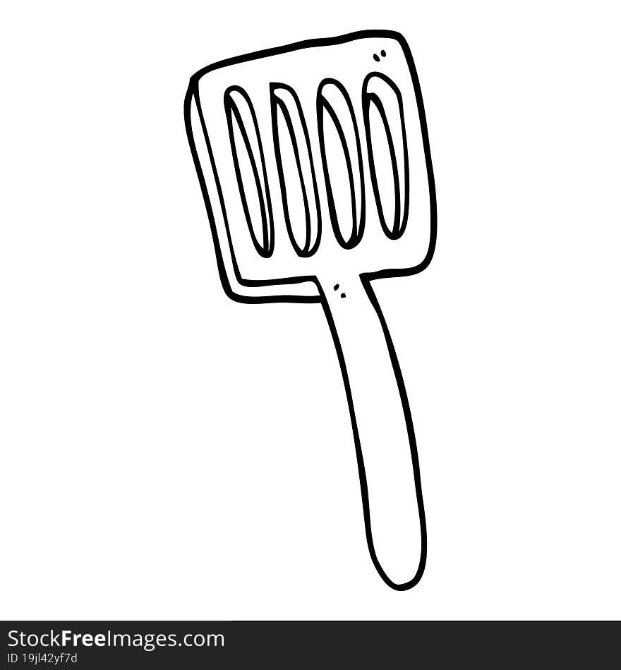 line drawing cartoon food spatula