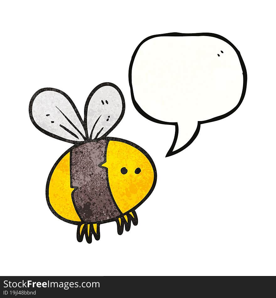 speech bubble textured cartoon bee