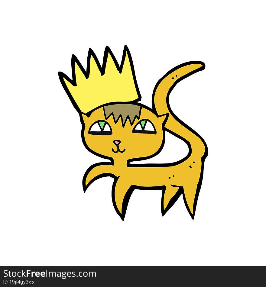 cartoon cat with crown