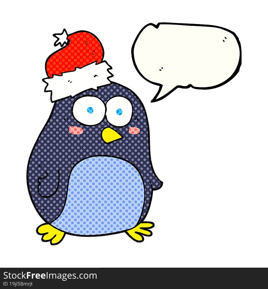 comic book speech bubble cartoon penguin