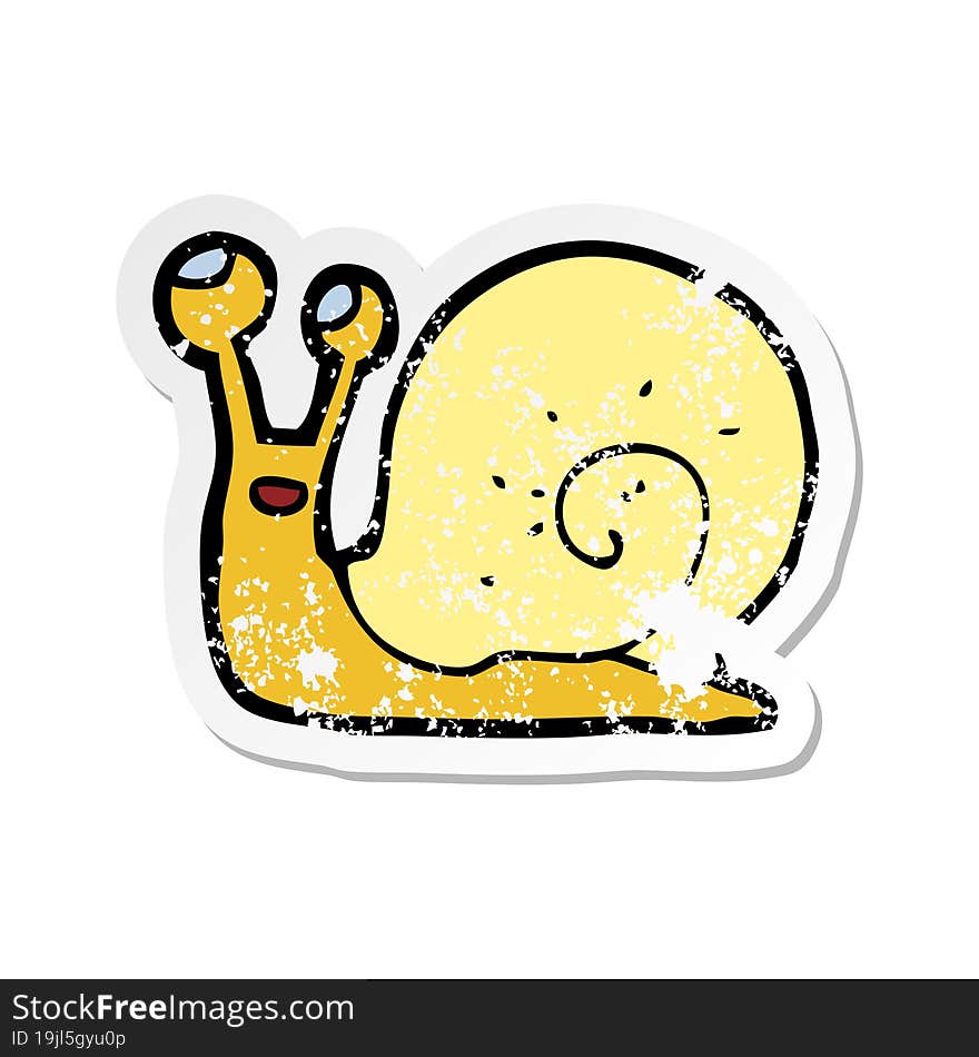 retro distressed sticker of a cartoon snail