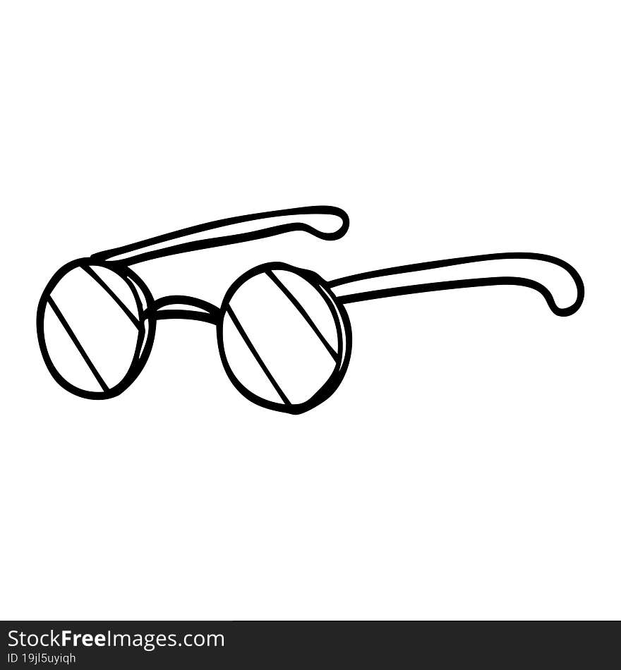 line drawing cartoon round spectacles