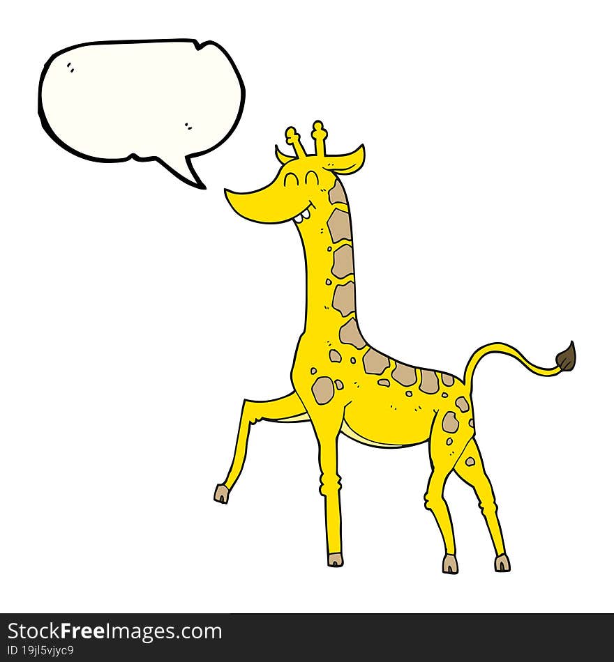 Speech Bubble Cartoon Giraffe