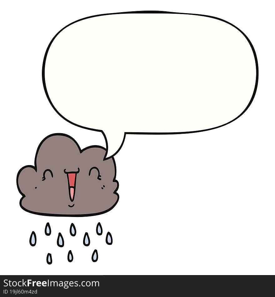 cartoon storm cloud and speech bubble