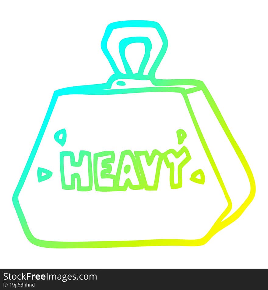 cold gradient line drawing cartoon heavy weight