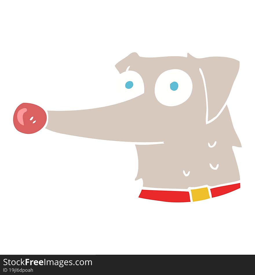 flat color illustration of dog with collar. flat color illustration of dog with collar