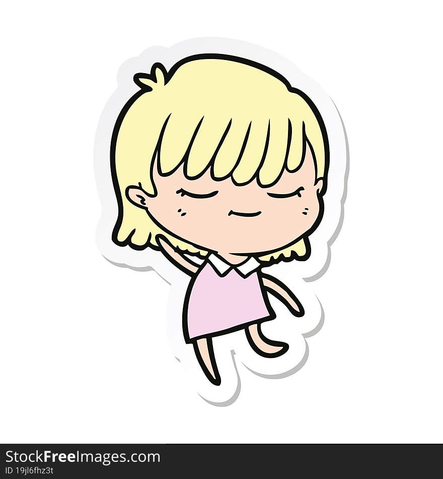 sticker of a cartoon woman