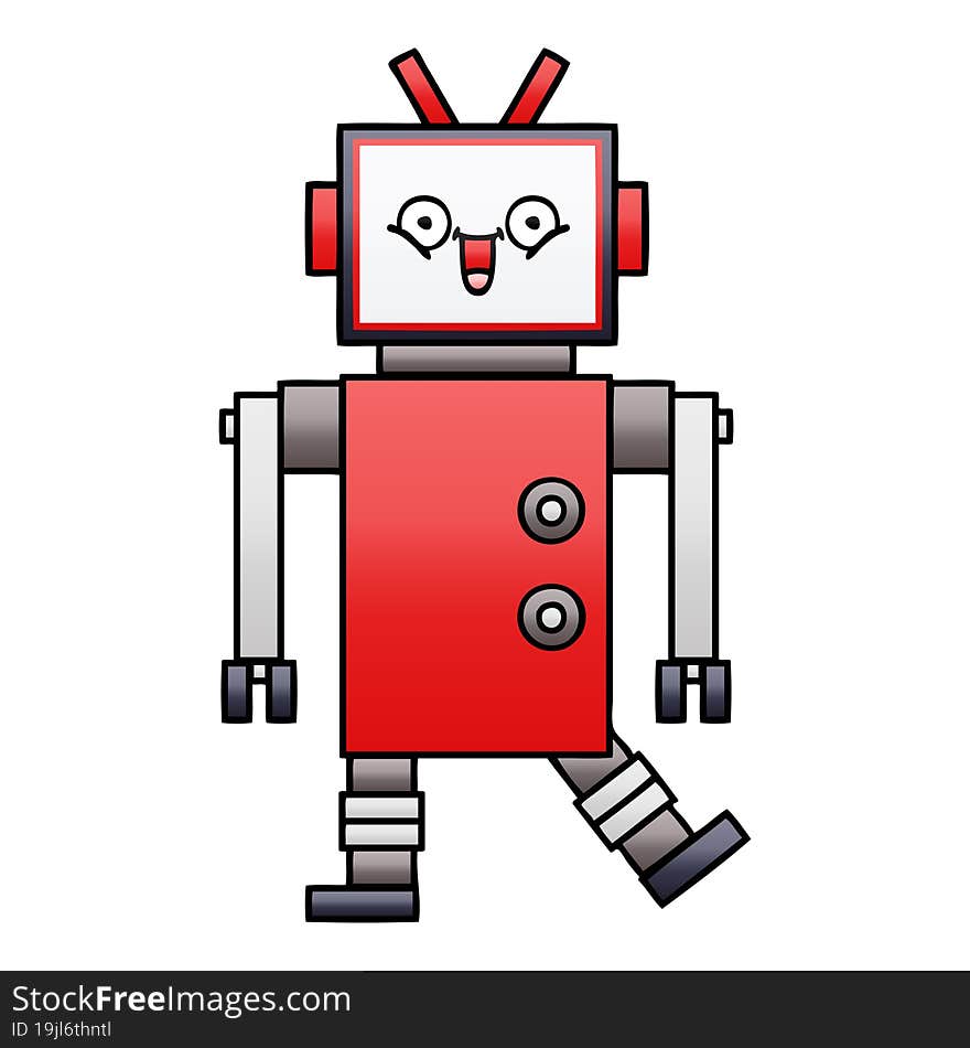 Gradient Shaded Cartoon Robot