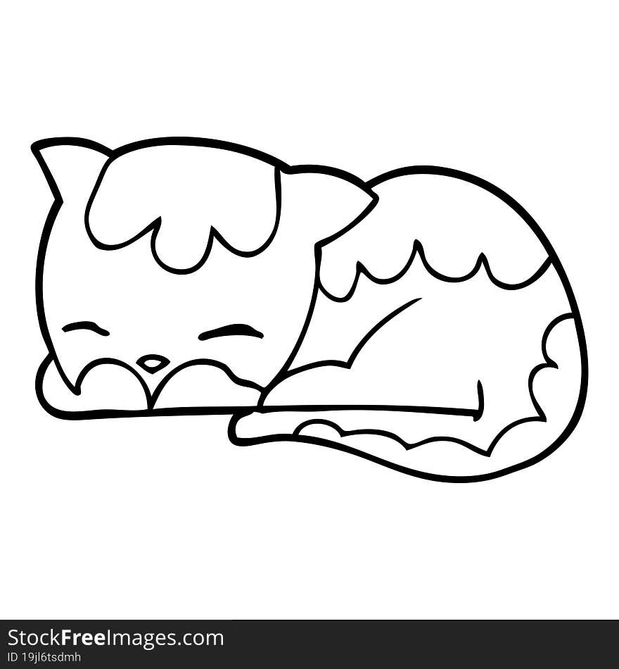 cartoon cat sleeping