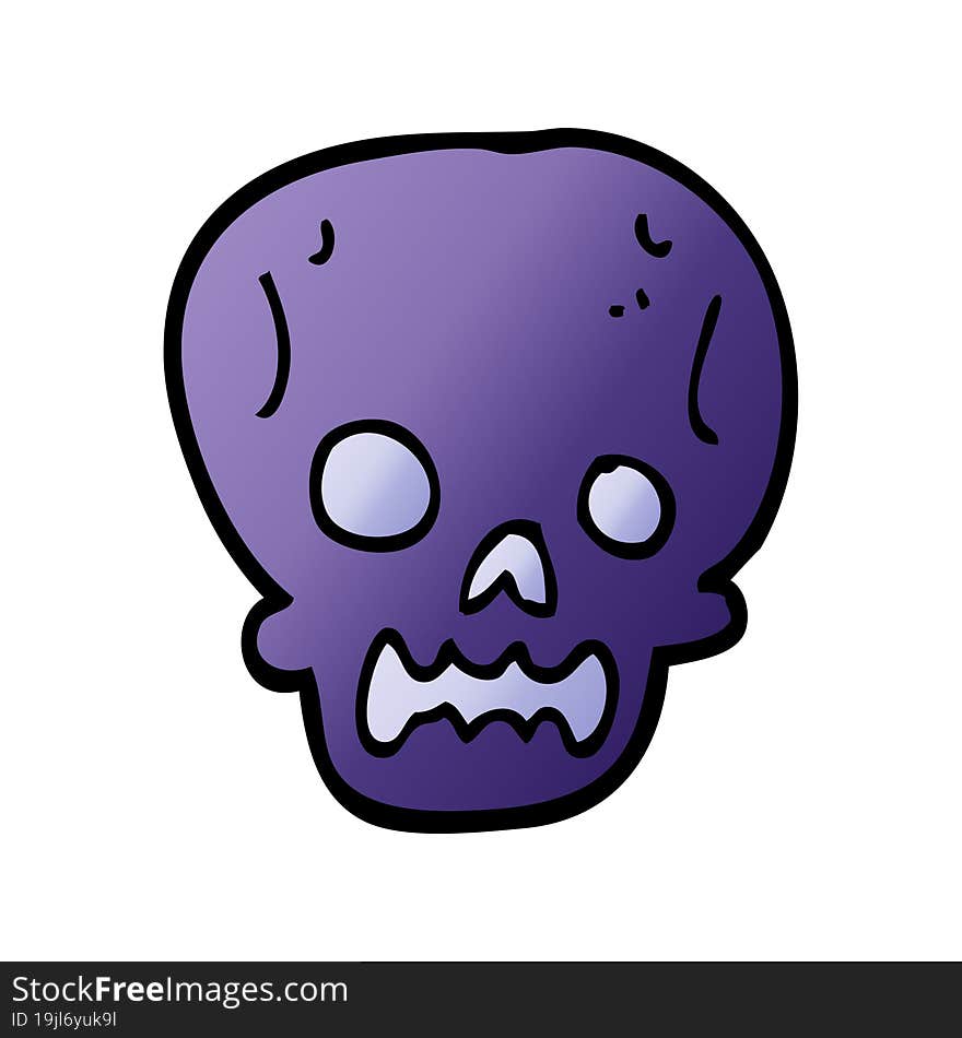 cartoon doodle halloween skull