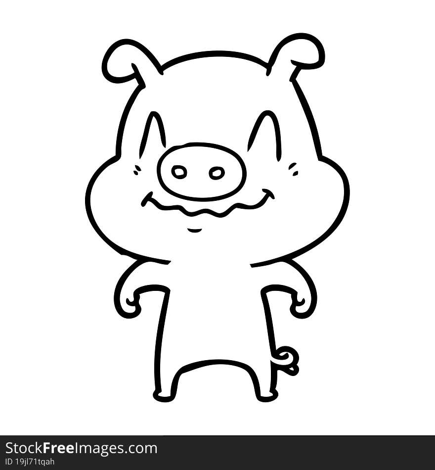 nervous cartoon pig. nervous cartoon pig