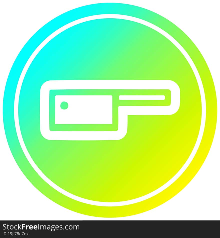 meat cleaver circular in cold gradient spectrum