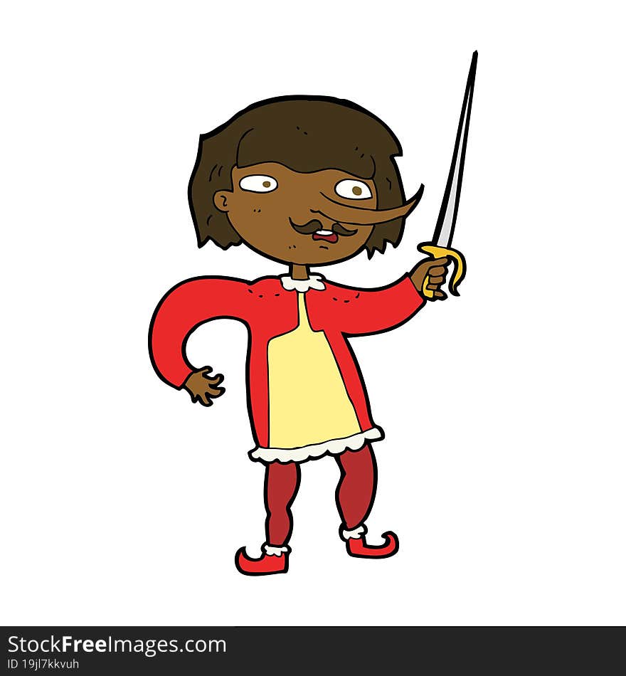 cartoon man with sword