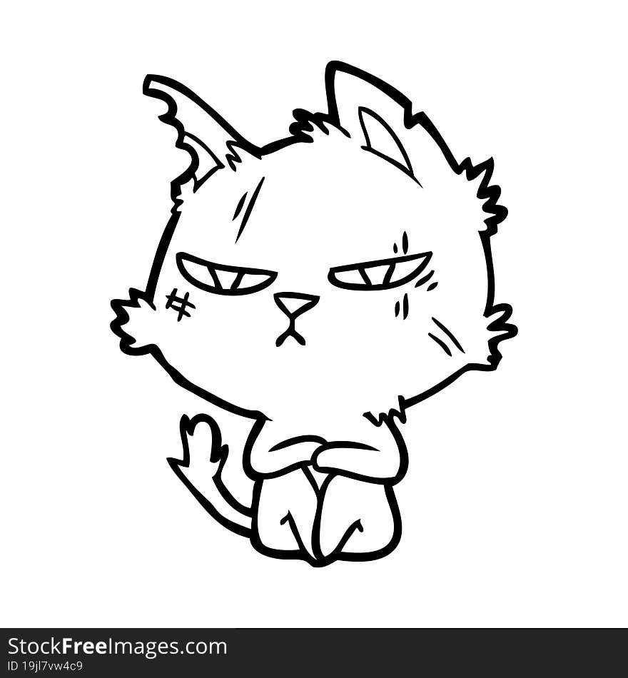 tough cartoon cat. tough cartoon cat