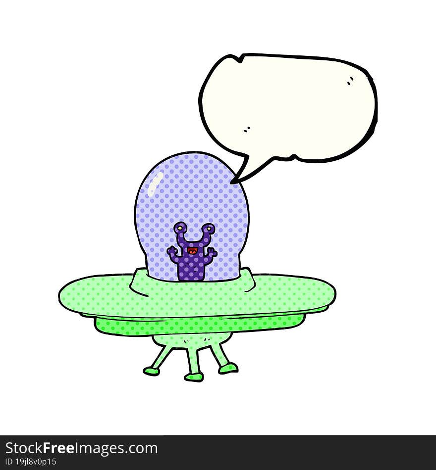 comic book speech bubble cartoon alien spaceship