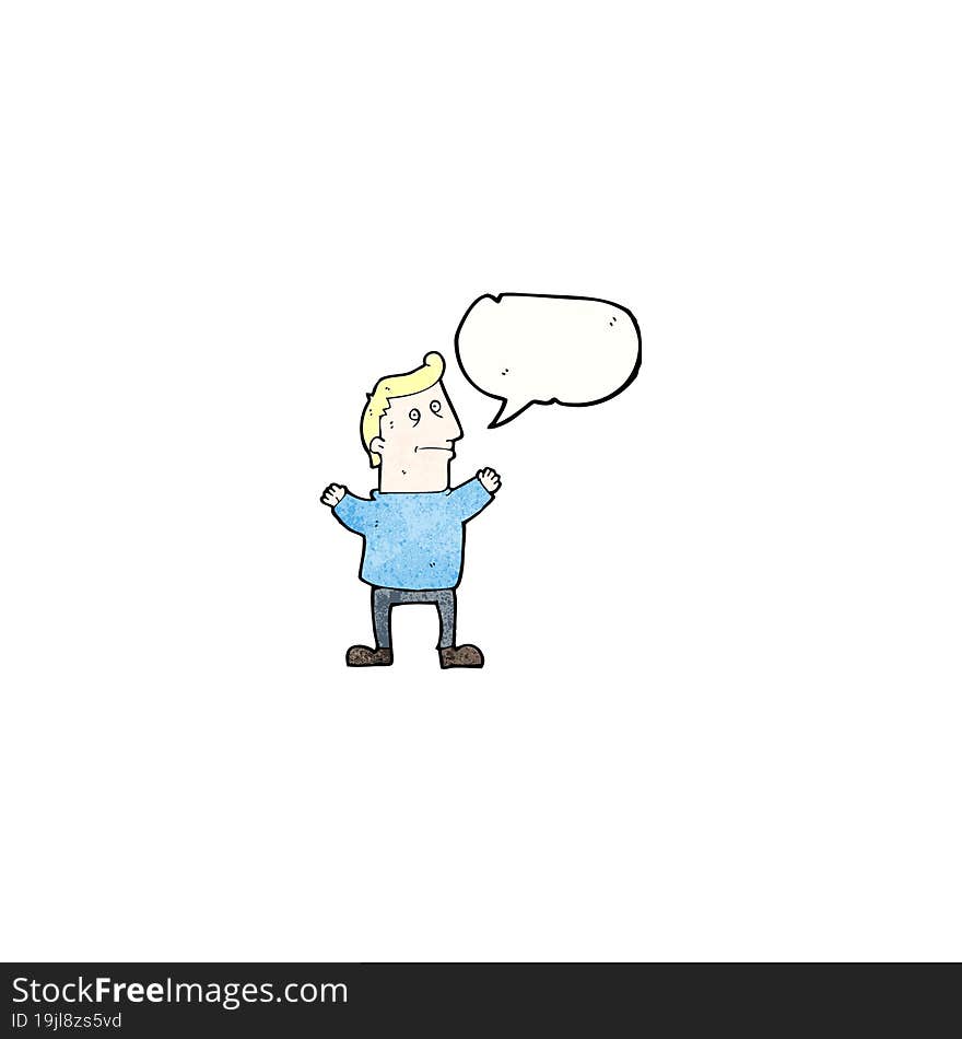 cartoon man with speech bubble