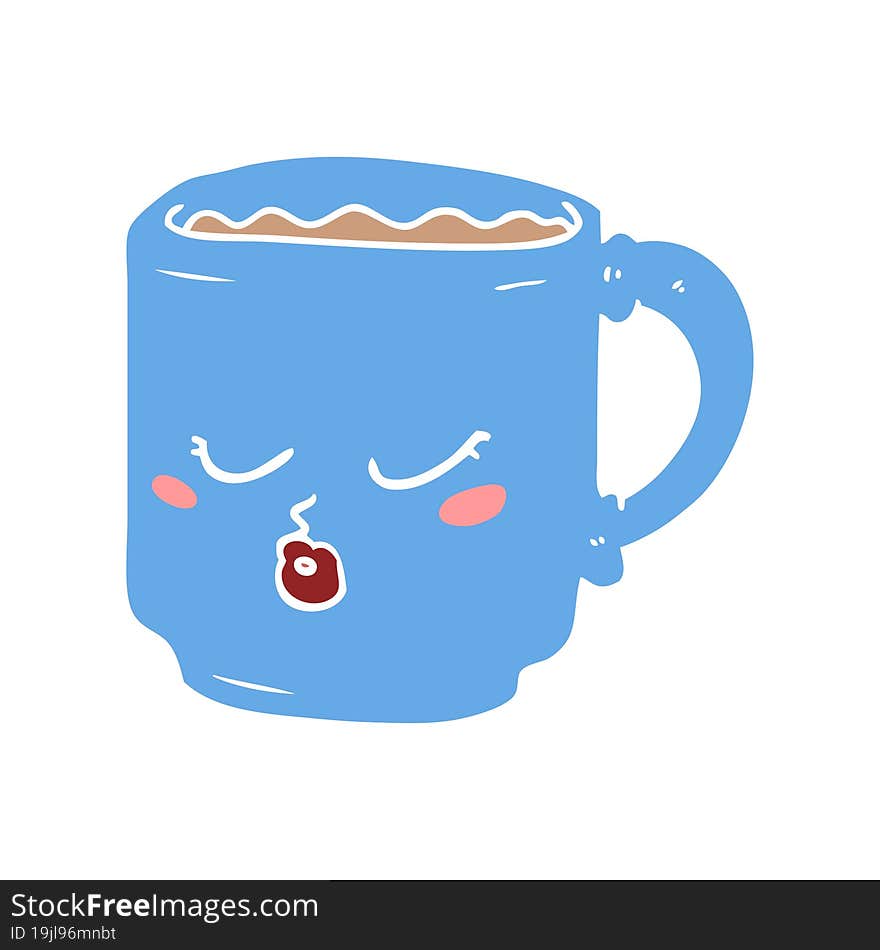 Flat Color Style Cartoon Coffee Mug