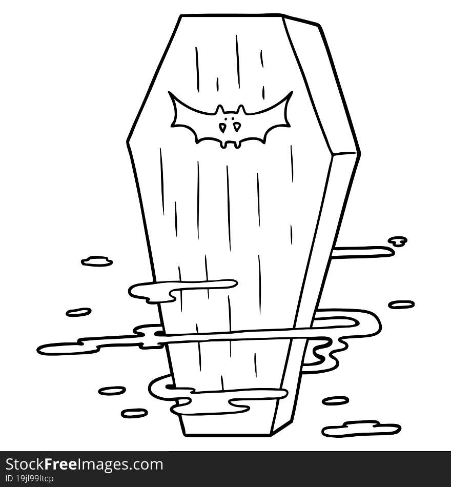 cartoon spooky coffin. cartoon spooky coffin