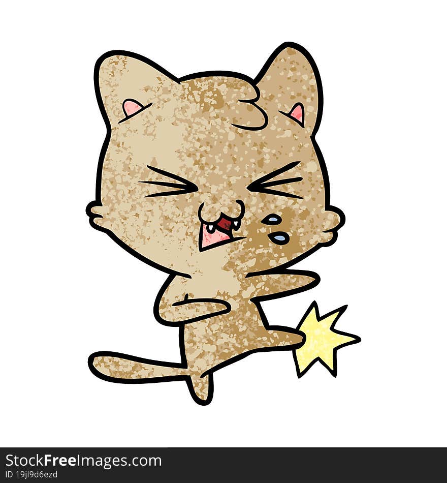 cartoon cat hissing. cartoon cat hissing