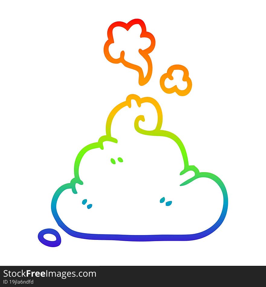 rainbow gradient line drawing cartoon poop