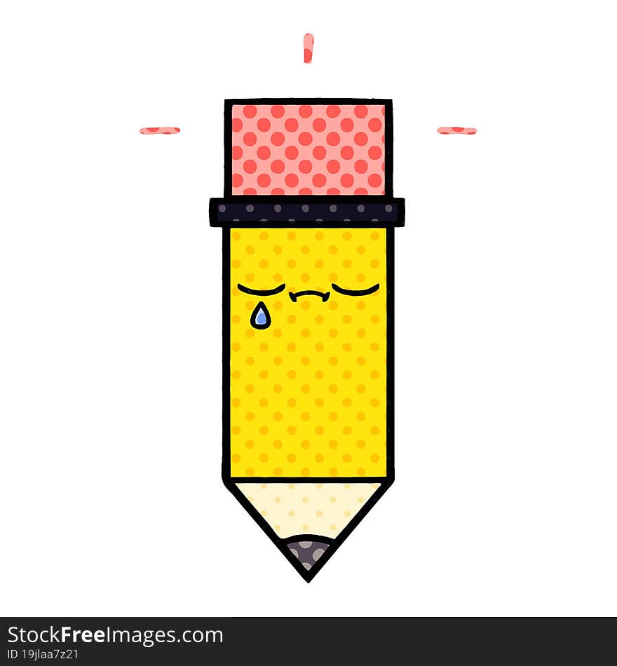 comic book style cartoon of a pencil