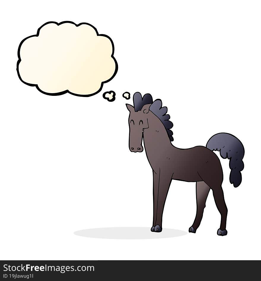 Cartoon Horse With Thought Bubble