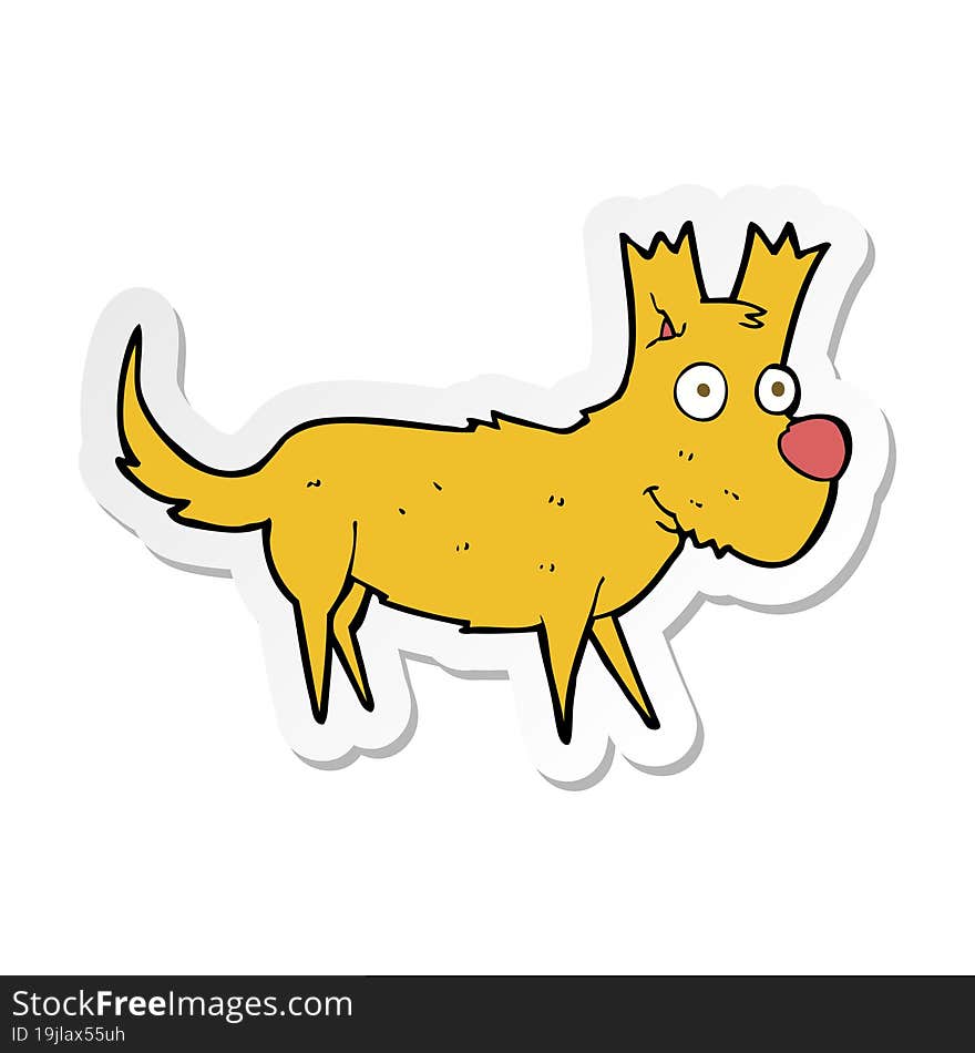 Sticker Of A Cartoon Cute Little Dog