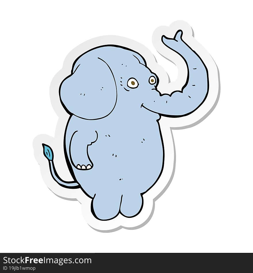 Sticker Of A Cartoon Funny Elephant