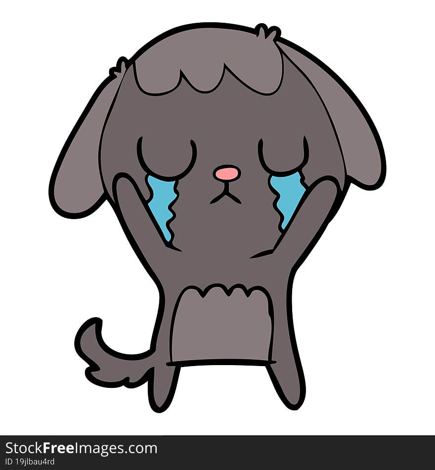 cute cartoon dog crying. cute cartoon dog crying