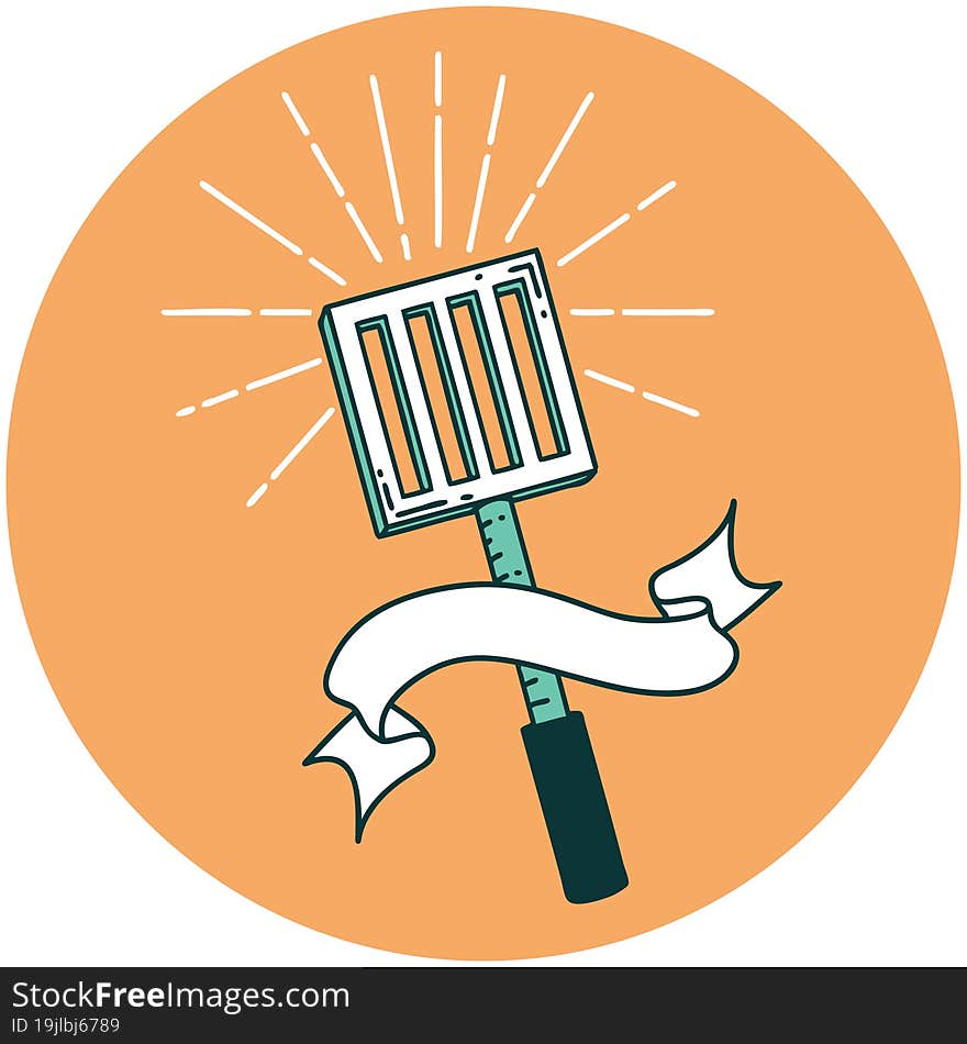 icon of tattoo style kitchen spatula