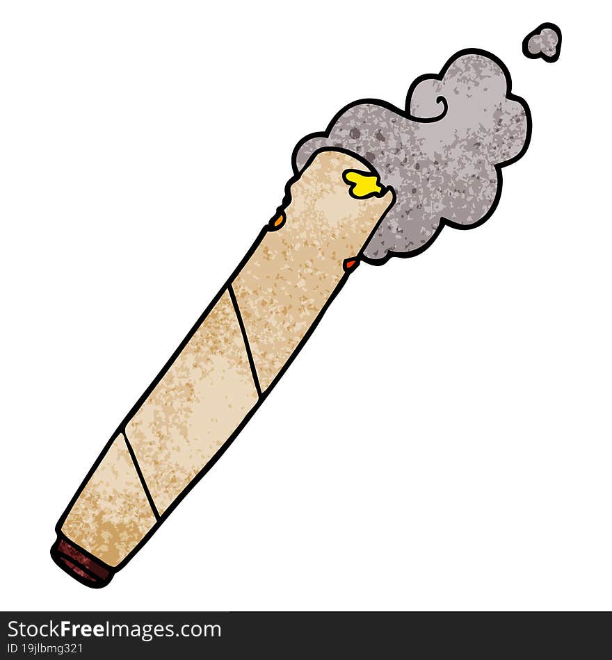 cartoon doodle rolled cigarette