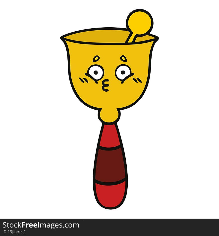 cute cartoon of a school bell. cute cartoon of a school bell