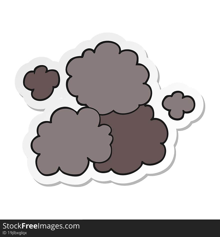 sticker of a cartoon smoke cloud