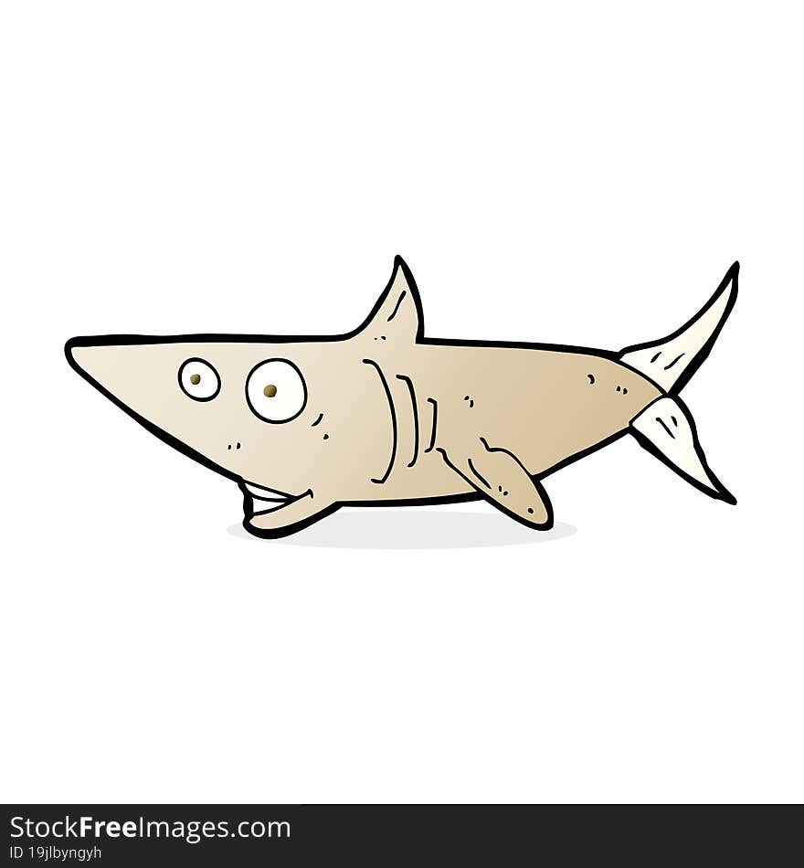 cartoon happy shark