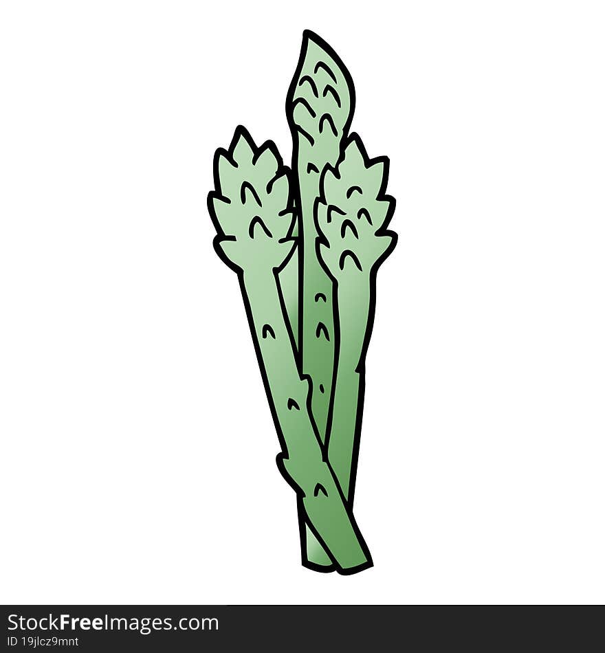 cartoon doodle asparagus plant