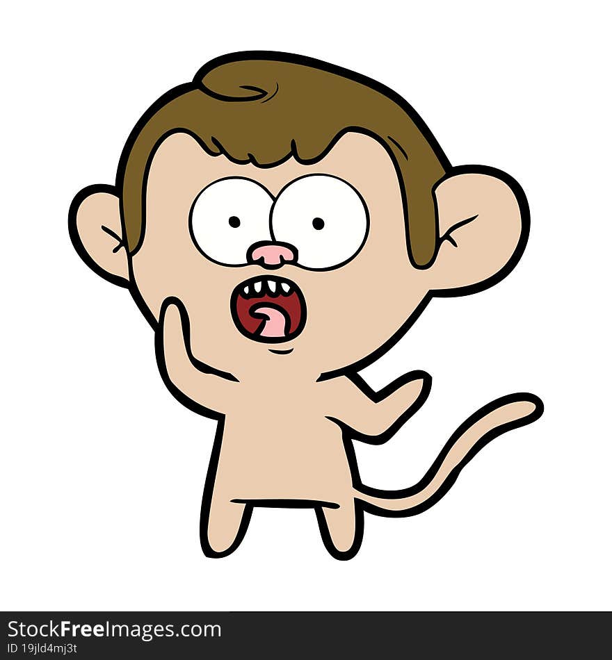 cartoon shocked monkey. cartoon shocked monkey