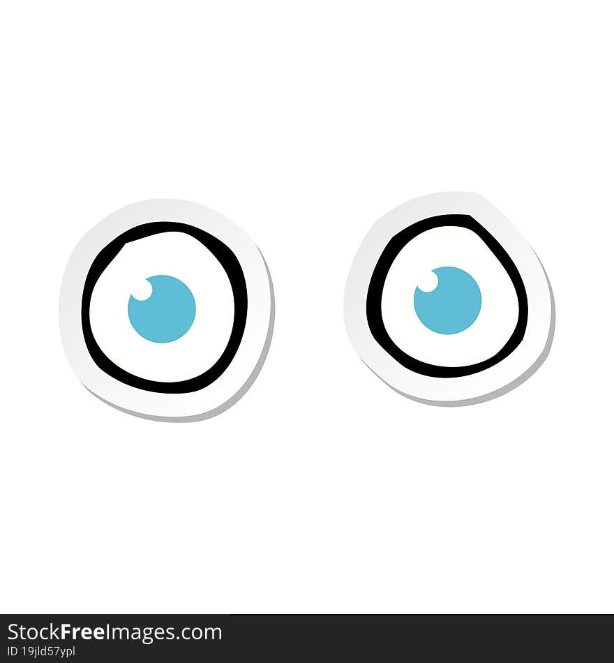 sticker of a cartoon eyes