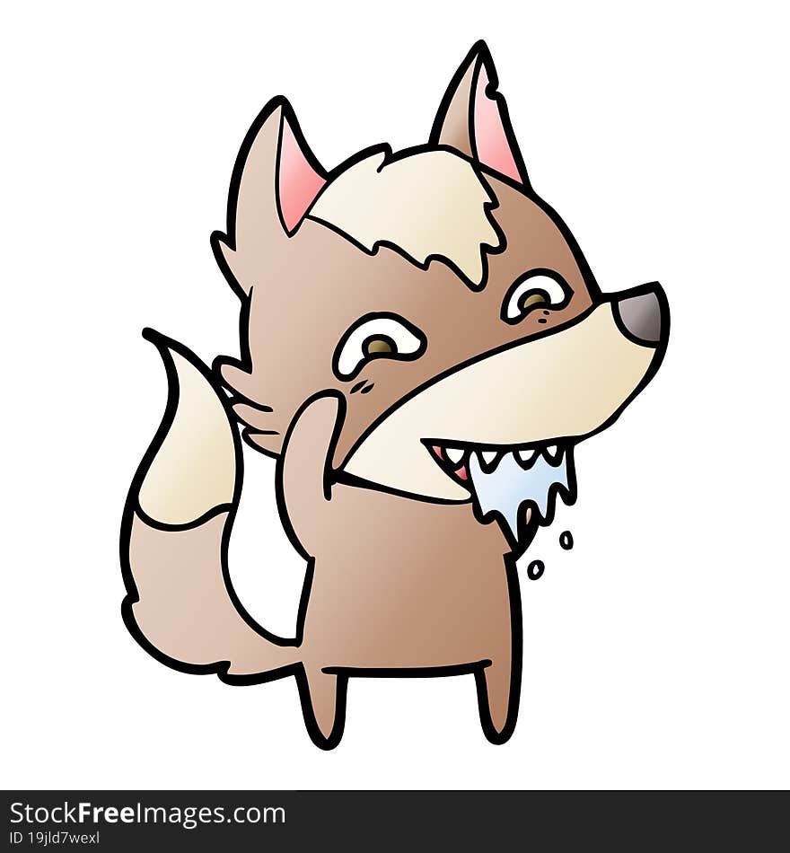 cartoon hungry wolf. cartoon hungry wolf