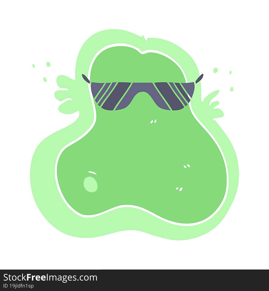 cool flat color style cartoon amoeba