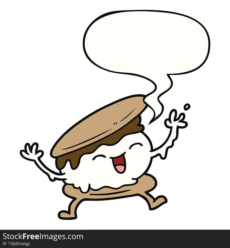 Smore Cartoon And Speech Bubble