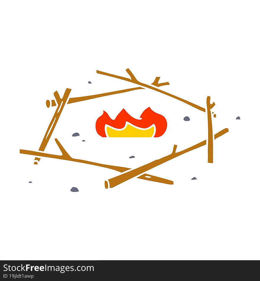 Cartoon Doodle Of A Camp Fire