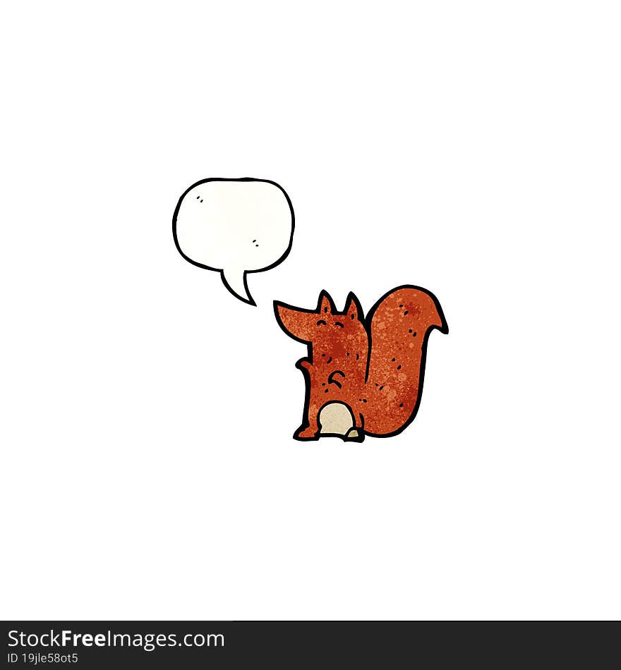 cartoon squirrel with speech bubble