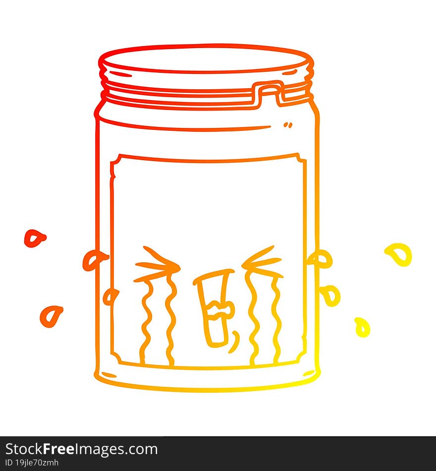 Warm Gradient Line Drawing Cartoon Glass Jar