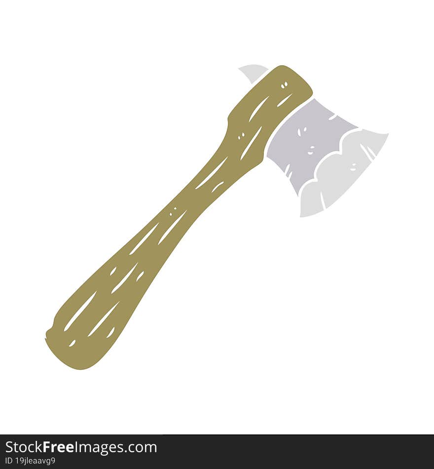 flat color style cartoon old axe