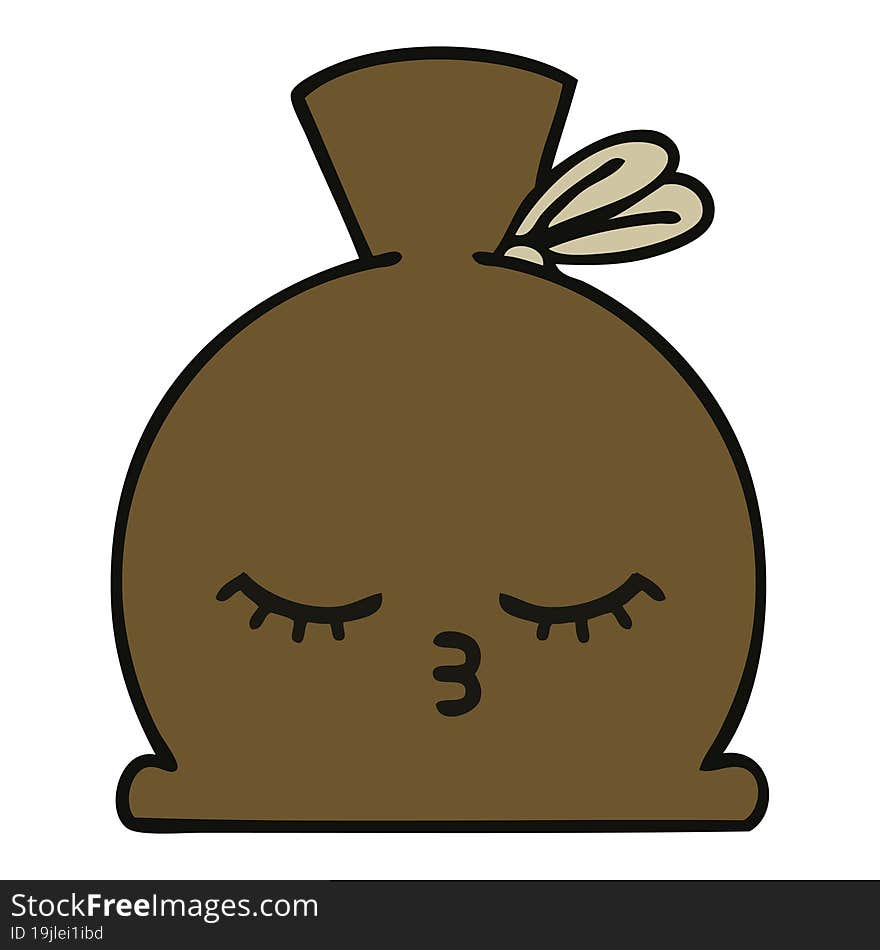 cute cartoon of a sack. cute cartoon of a sack