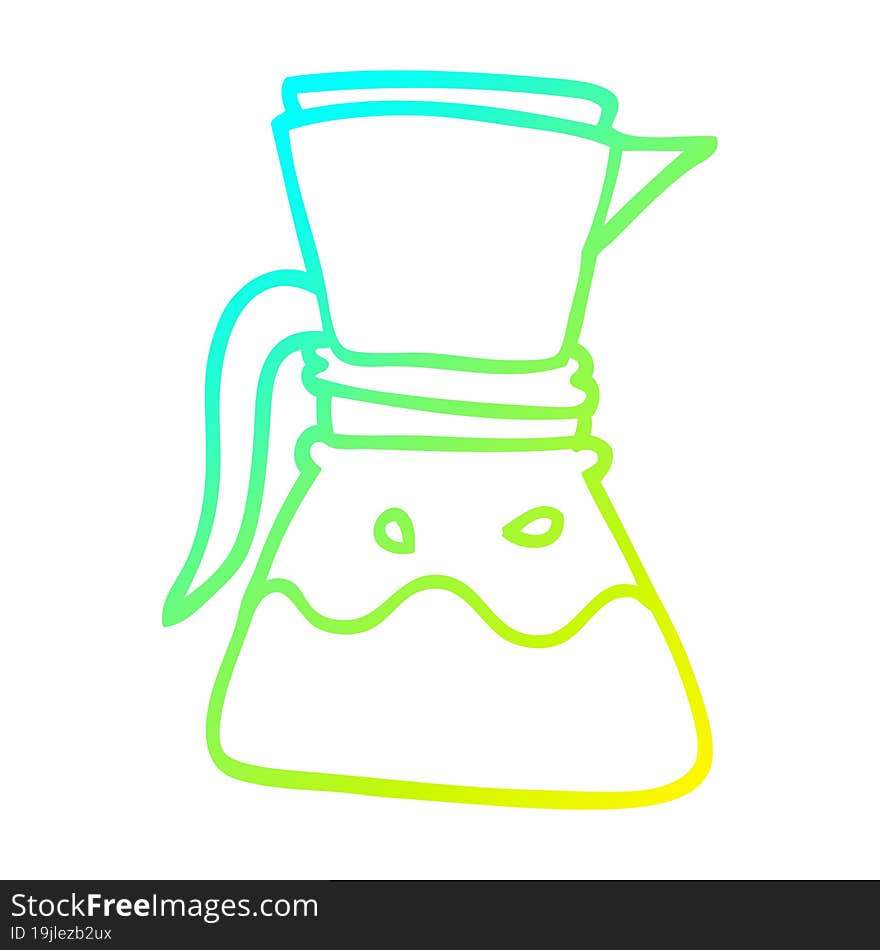 Cold Gradient Line Drawing Cartoon Filter Coffee