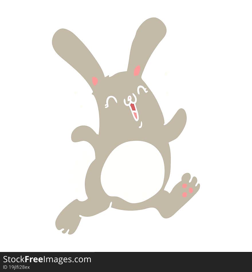 Flat Color Style Cartoon Rabbit